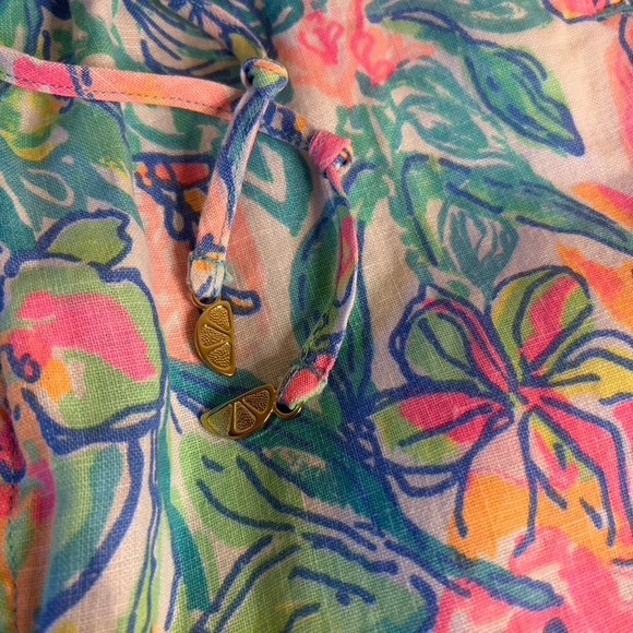 Lilly Pulitzer Aiden Surf Gypsea Pull-On Linen Drawstring Pants Size S - Picture 10 of 14